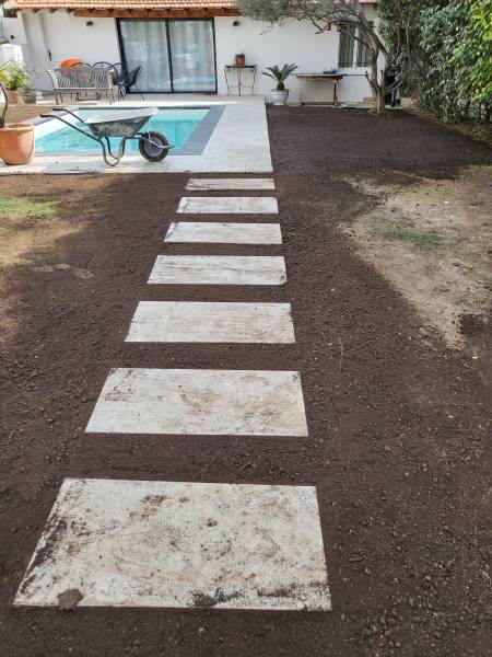 Pose de pelouse naturelle en rouleau pour plage de piscine à Toulon Var